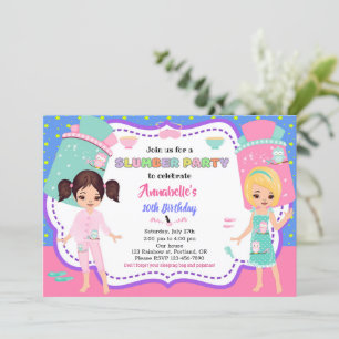 Invitation à une soirée pyjama Invitation d'annive