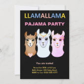Invitation à une soirée pyjama Llama (Devant)