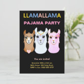Invitation à une soirée pyjama Llama (Debout devant)