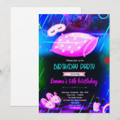 invitation à une soirée pyjama néon (Devant / Derrière)