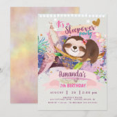 Invitation à une soirée pyjama paresseux,Invitatio (Devant / Derrière)