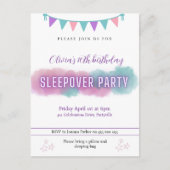 Invitation à une soirée pyjama | Pastels jolis  (Devant)