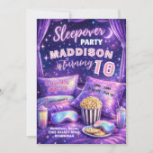 Invitation à une soirée pyjama pour fille Annivers (Devant)