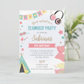 Invitation à une soirée pyjama sous tipi pour fill (Debout devant)