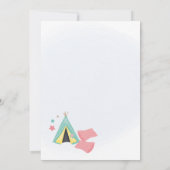 Invitation à une soirée pyjama sous tipi pour fill (Dos)