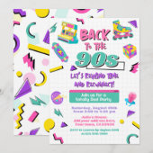 Invitation à une soirée rétro Retour des années 90 (Devant / Derrière)