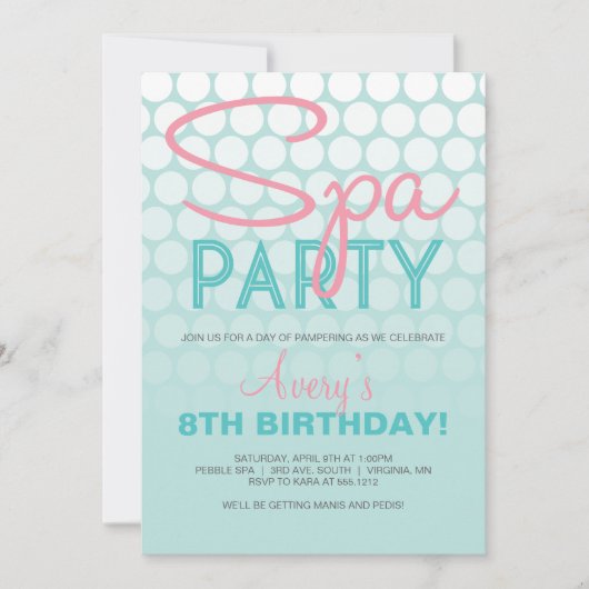 Invitation à une soirée spa (Devant)
