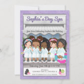 Invitation à une soirée spa pour jeunes filles (Devant)