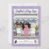 Invitation à une soirée spa pour jeunes filles (Devant)