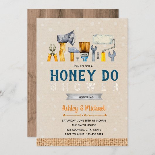 Invitation à une soirée sur le thème Honey do (Devant / Derrière)
