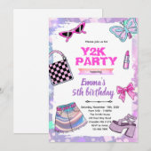 Invitation à une soirée sur le thème Y2K girly (Devant / Derrière)