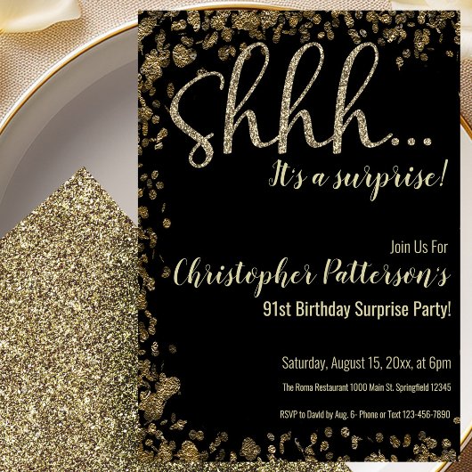 Invitation à une soirée surprise pour le 91e anniv