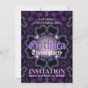 Invitation à une soirée thématique Gothique Violet