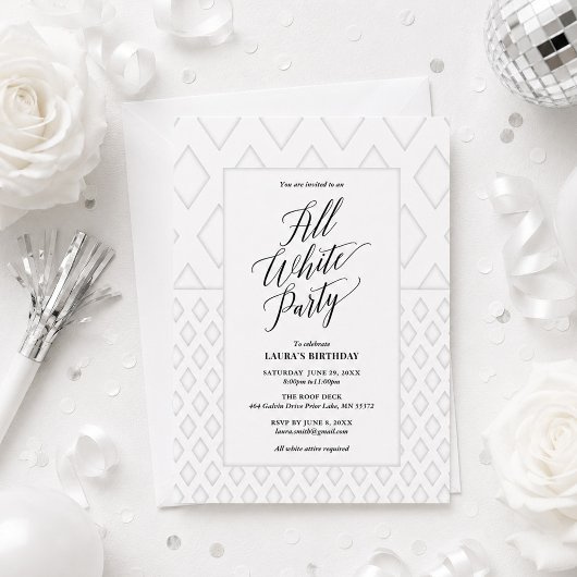 Invitation à une soirée tout en blanc