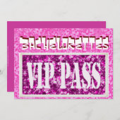 Invitation à une soirée vif rose bachelorette (Devant / Derrière)