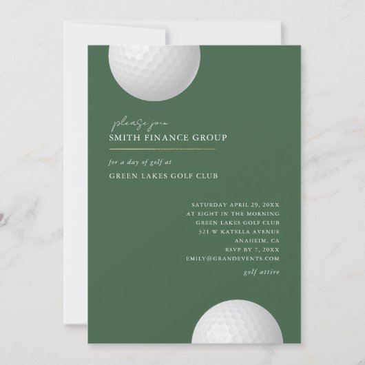 Invitation à une sortie de golf Événement d'entrep (Devant)