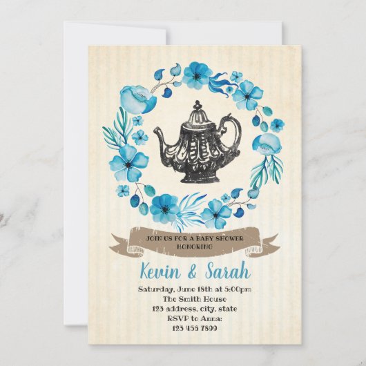 Invitation à une tea party pour garçon (Devant)