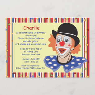 Invitation à visage clown