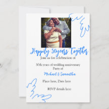 à vos 50 ans de mariage feuille bleue photo nom