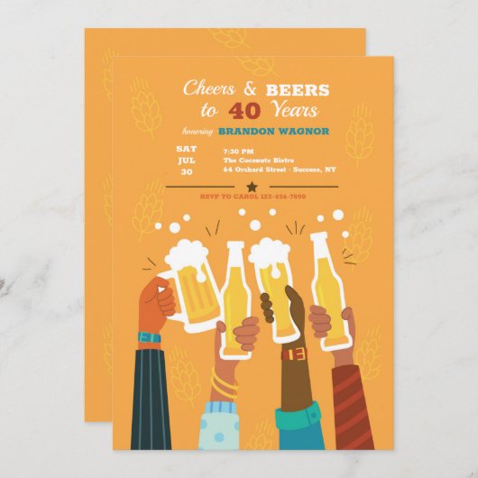 Invitation À votre santé (Devant / Derrière)