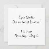 Invitation à votre Studio !  (Dos)