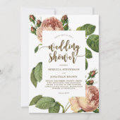 invitation à wedding shower fleuri botanique (Devant)