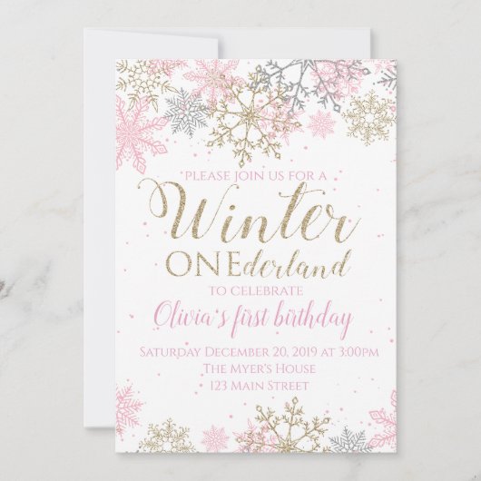 Invitation à Winter ONEderland (Devant)