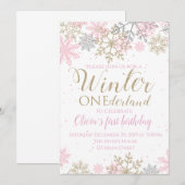 Invitation à Winter ONEderland (Devant / Derrière)