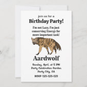 Invitation Aardwolf Hyena Spirit Animal Anniversaire (Devant)