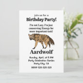Invitation Aardwolf Hyena Spirit Animal Anniversaire (Debout devant)