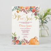 Invitation Abaissez la gorgée florale et voyez rencontrer et  (Debout devant)