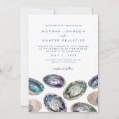 Invitation Abalone Shell coloré aquarelle plage Mariage (Devant)