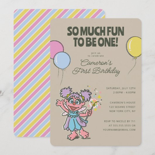 Invitation Abby Cadabby | Tellement de plaisir pour être un a (Devant / Derrière)