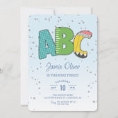 Invitation ABC Alphabet coloré 3e fête d'anniversaire (Devant)