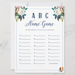 Invitation ABC Baby Name Shower Jeu
