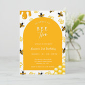 Invitation Abee 2e Anniversaire Sweet To Bee Two Bees Thème (Debout devant)