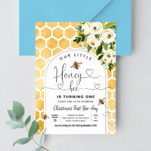 Invitation Abeille à miel 1ère fête d'anniversaire d'abeille