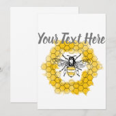 Invitation Abeille à miel Bourdon tendance été et printemps (Devant / Derrière)