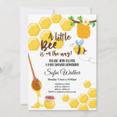 Invitation abeille, abeille miel, peigne de miel, baby shower (Devant)