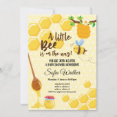 Invitation abeille, abeille miel, peigne de miel, baby shower (Devant)