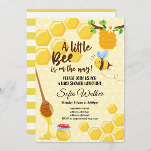 Invitation abeille, abeille miel, peigne de miel, baby shower