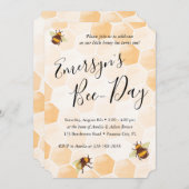 Invitation Abeille aquarelle (Devant / Derrière)