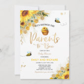 Invitation Abeille Baby shower Parents Neutres Pour Être (Devant)