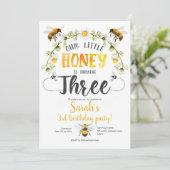 Invitation Abeille, Bumble bee, Little Bee, Girl, 3e annivers (Debout devant)