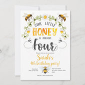 Invitation Abeille, Bumble bee, Petite abeille, Fille, 4e ann (Devant)