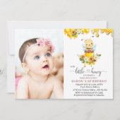 Invitation Abeille de miel Douce Jaune Floral Tournesol aquar (Devant)