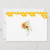 Invitation Abeille de miel Douce Jaune Floral Tournesol aquar (Dos)