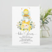 Invitation Abeille de miel mignonne | Baby shower de Roses Ja (Debout devant)