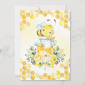 Invitation Abeille de miel mignonne | Baby shower de Roses Ja (Dos)