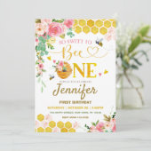 Invitation Abeille de miel tellement sucrée pour être un 1er (Debout devant)